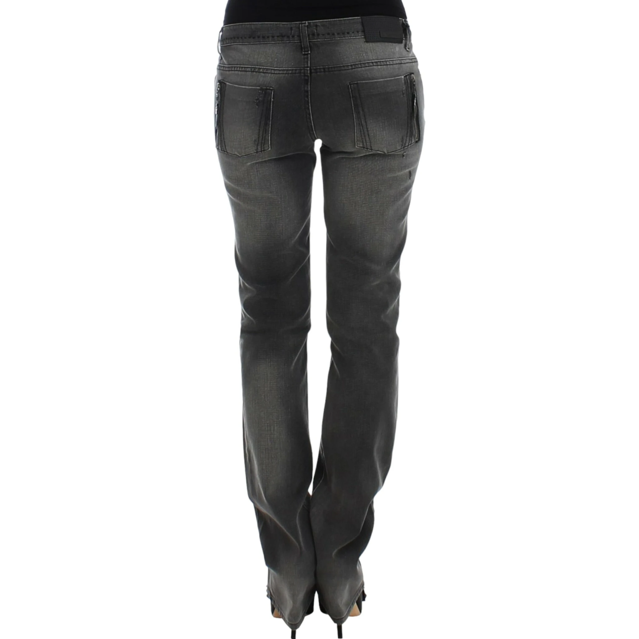 Gray straight leg jeans