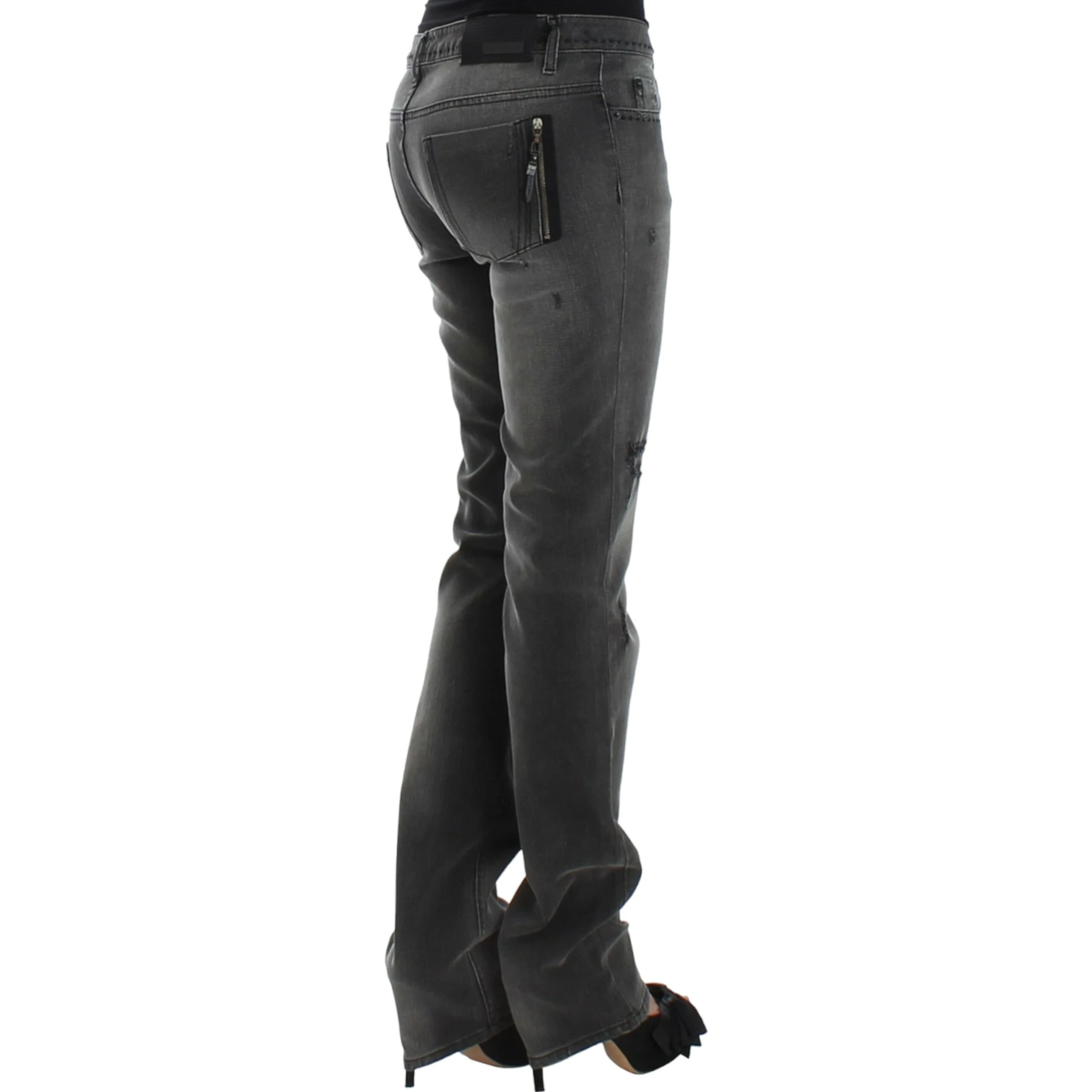 Gray straight leg jeans