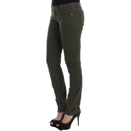 Green slim leg jeans