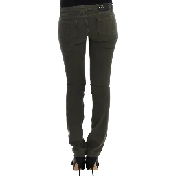 Green slim leg jeans