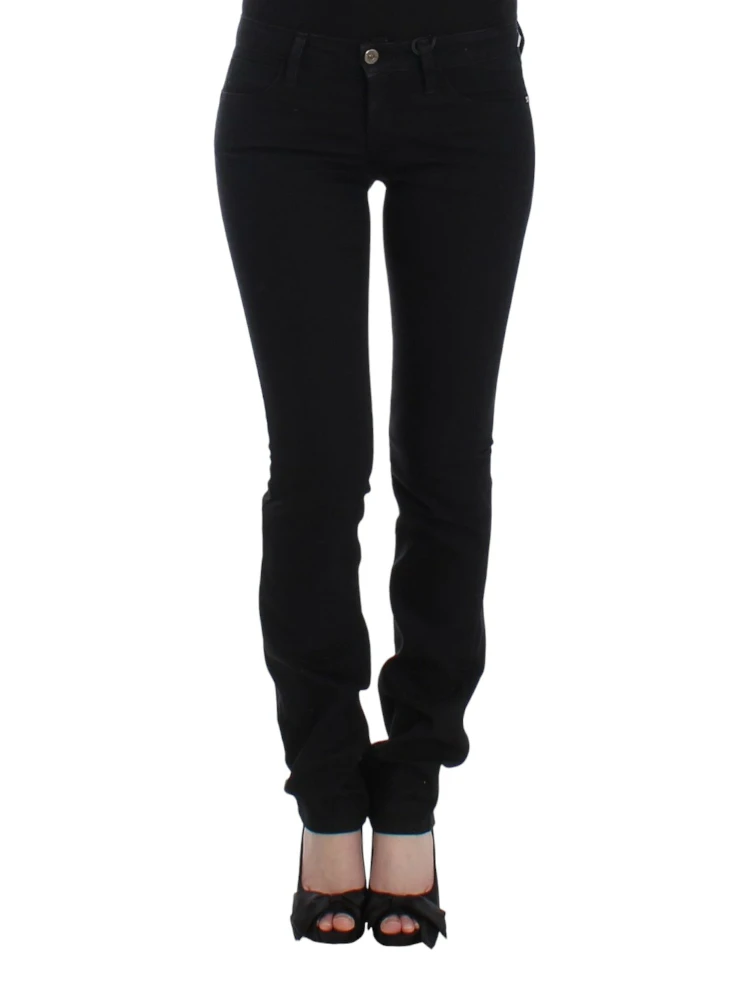 Black straight leg jeans