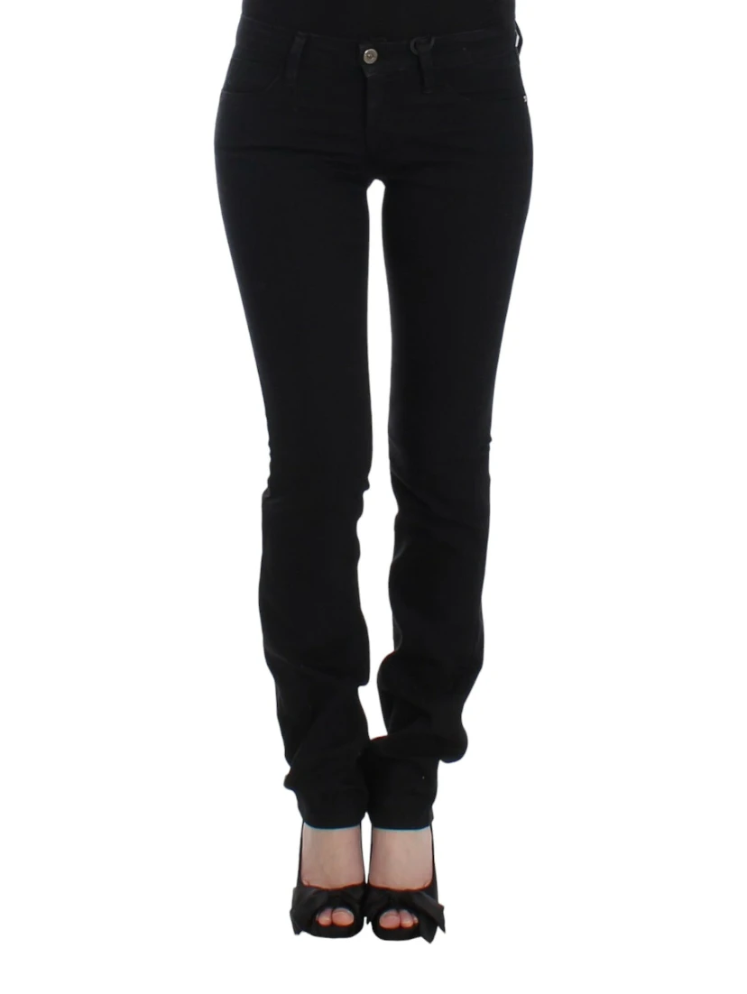 Black straight leg jeans