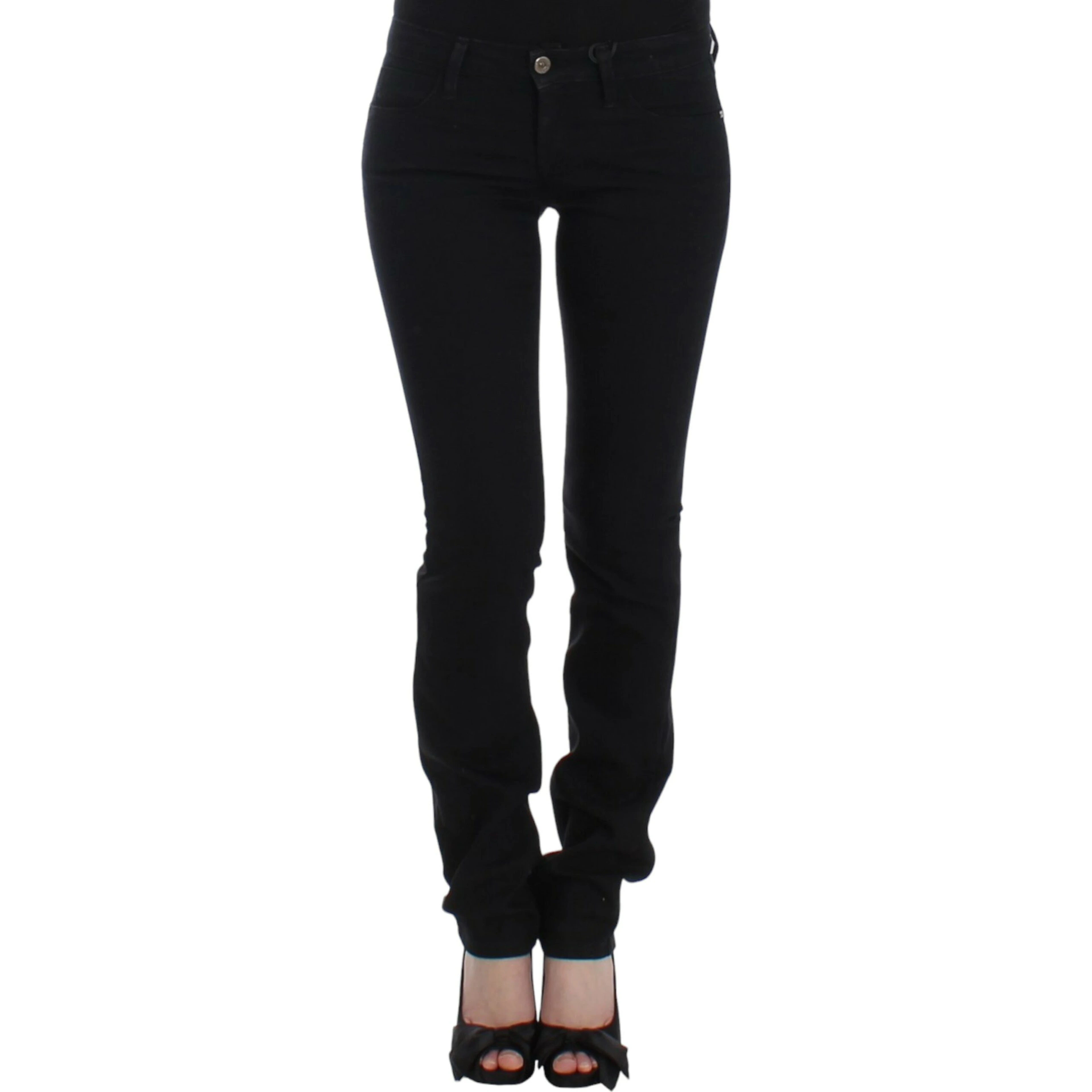 Black straight leg jeans