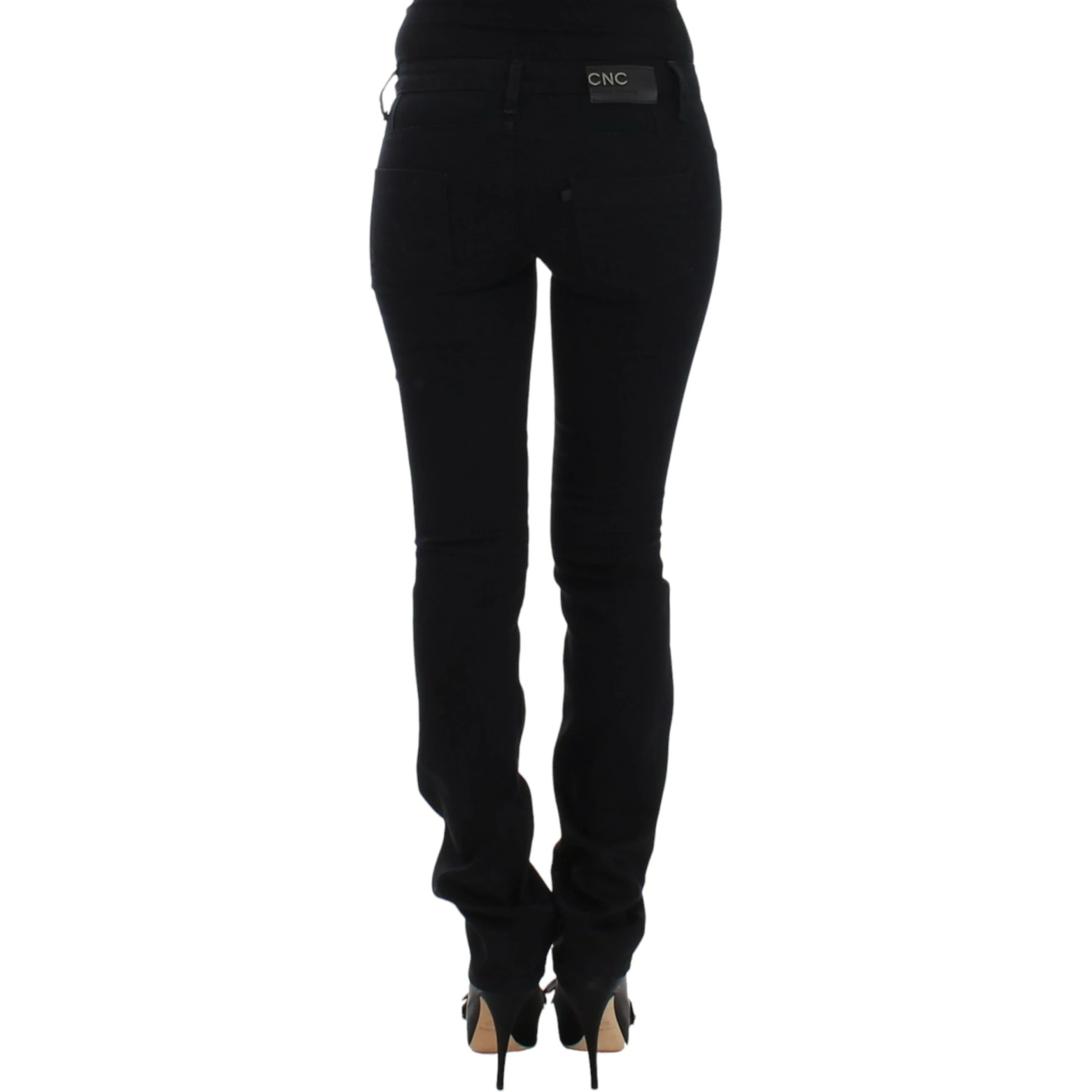 Black straight leg jeans
