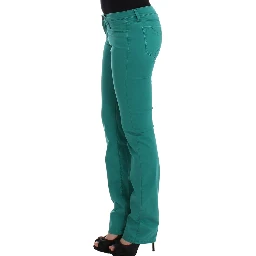 Green straight leg jeans