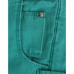 Green straight leg jeans