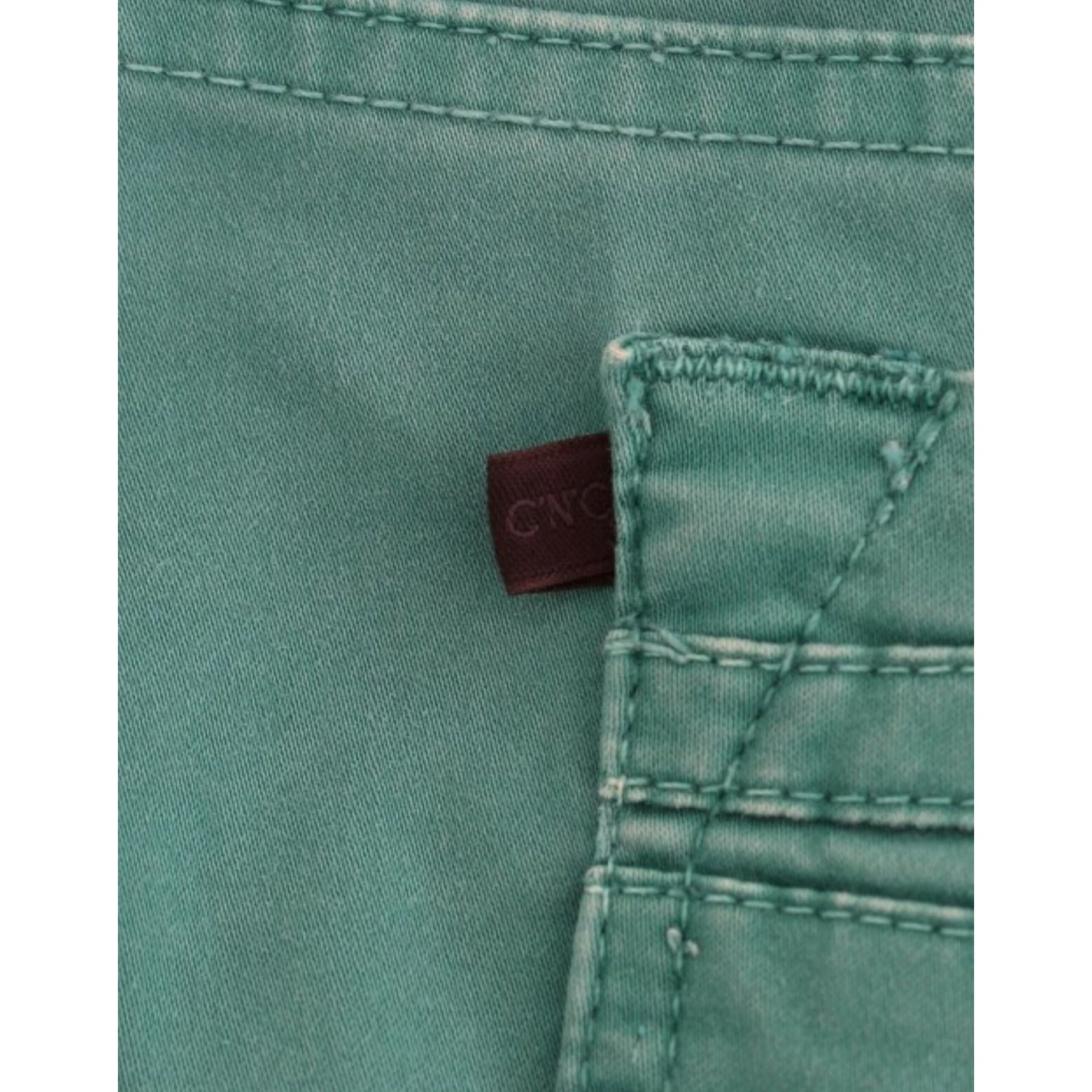 Green straight leg jeans