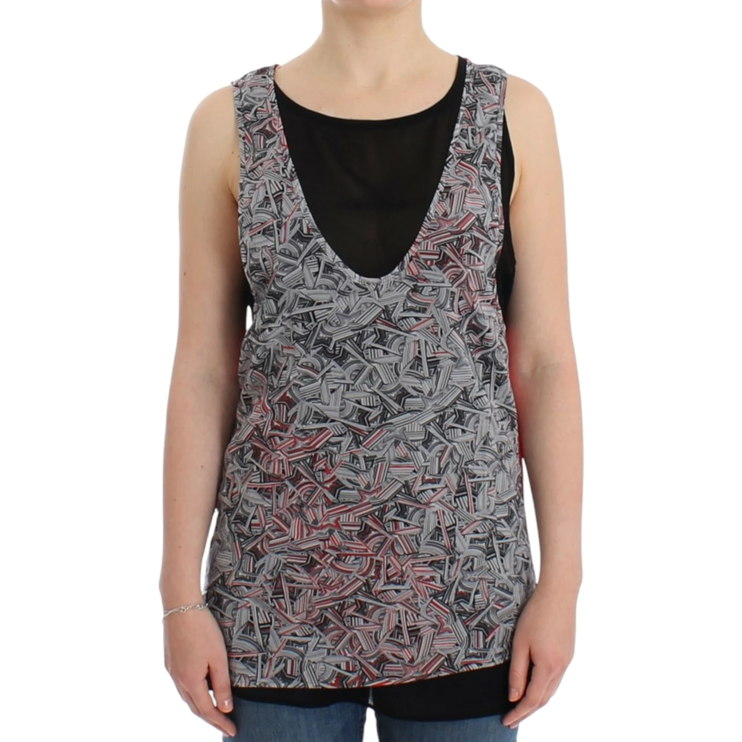 Black sleeveless top