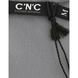 Gray V-neck long t-shirt