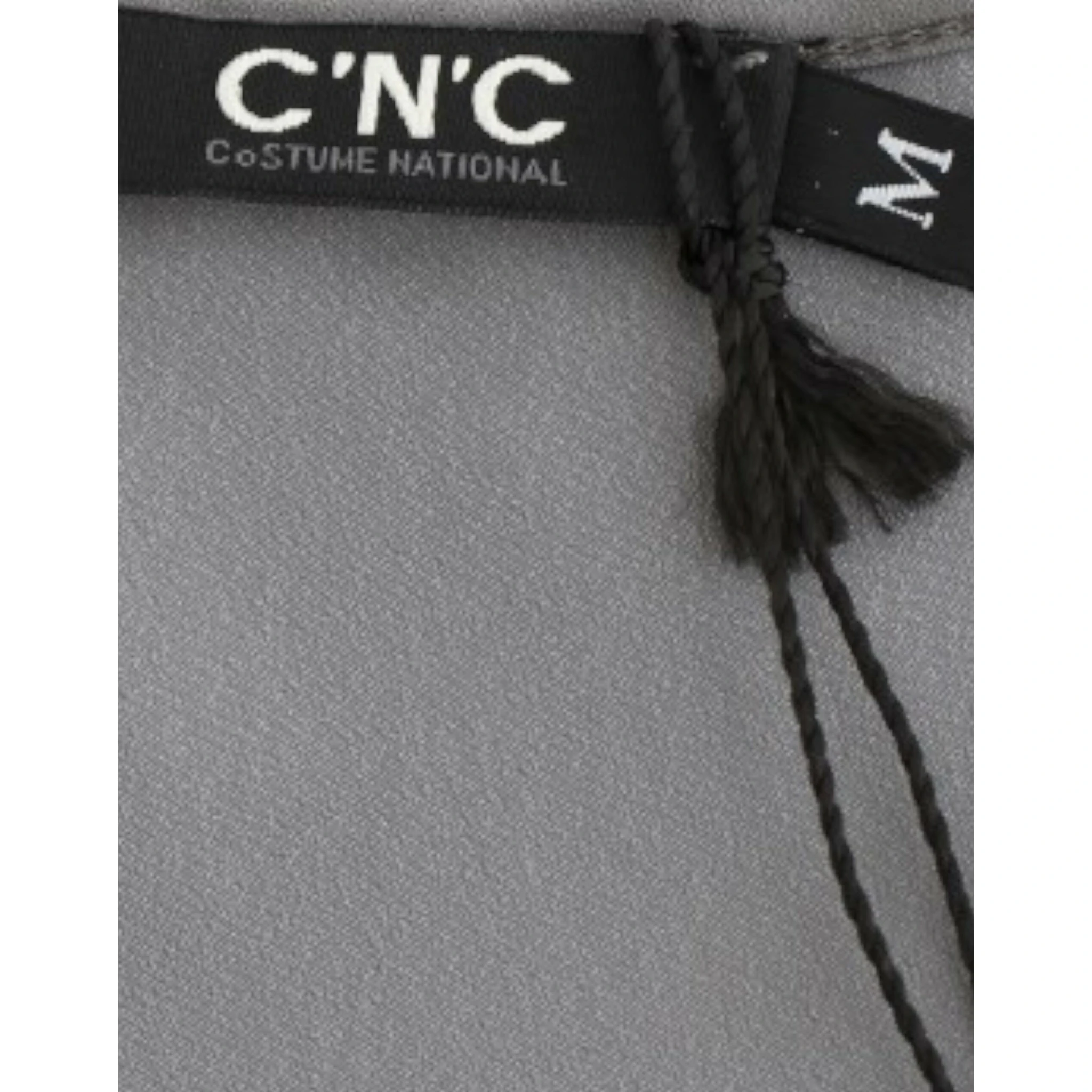 Gray V-neck long t-shirt