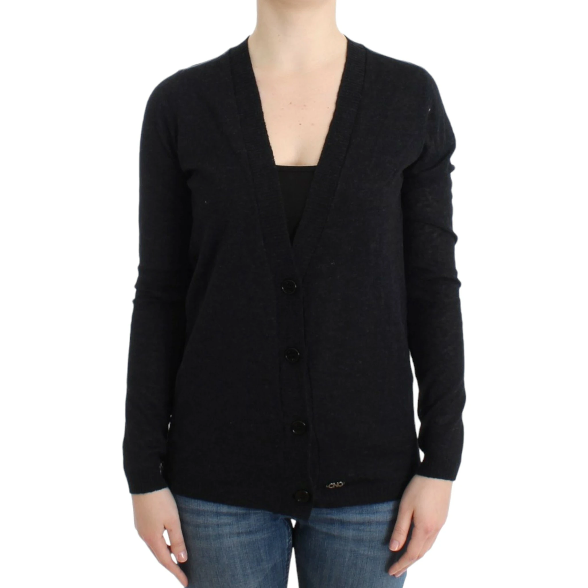 Gray wool alpaca cardigan