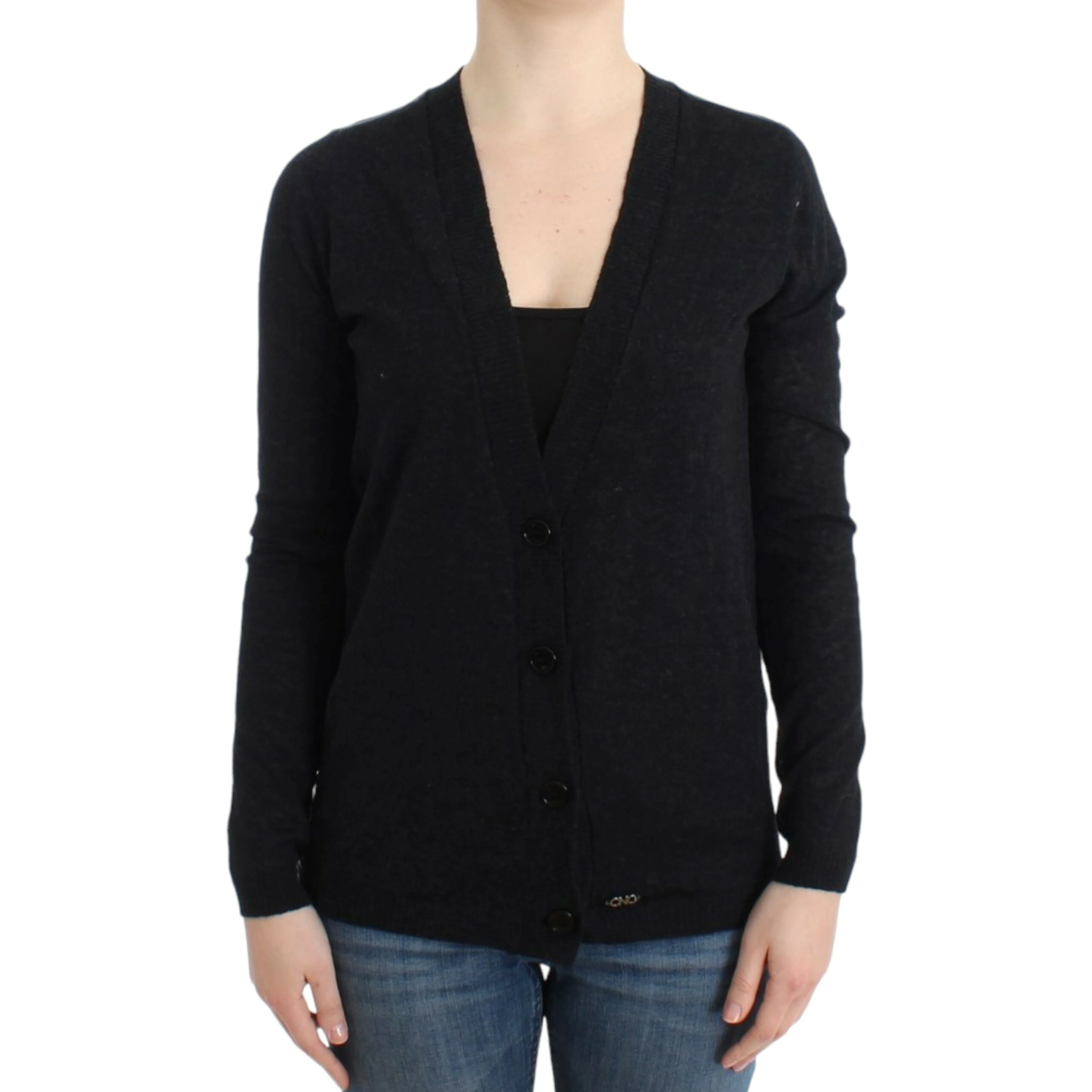 Gray wool alpaca cardigan