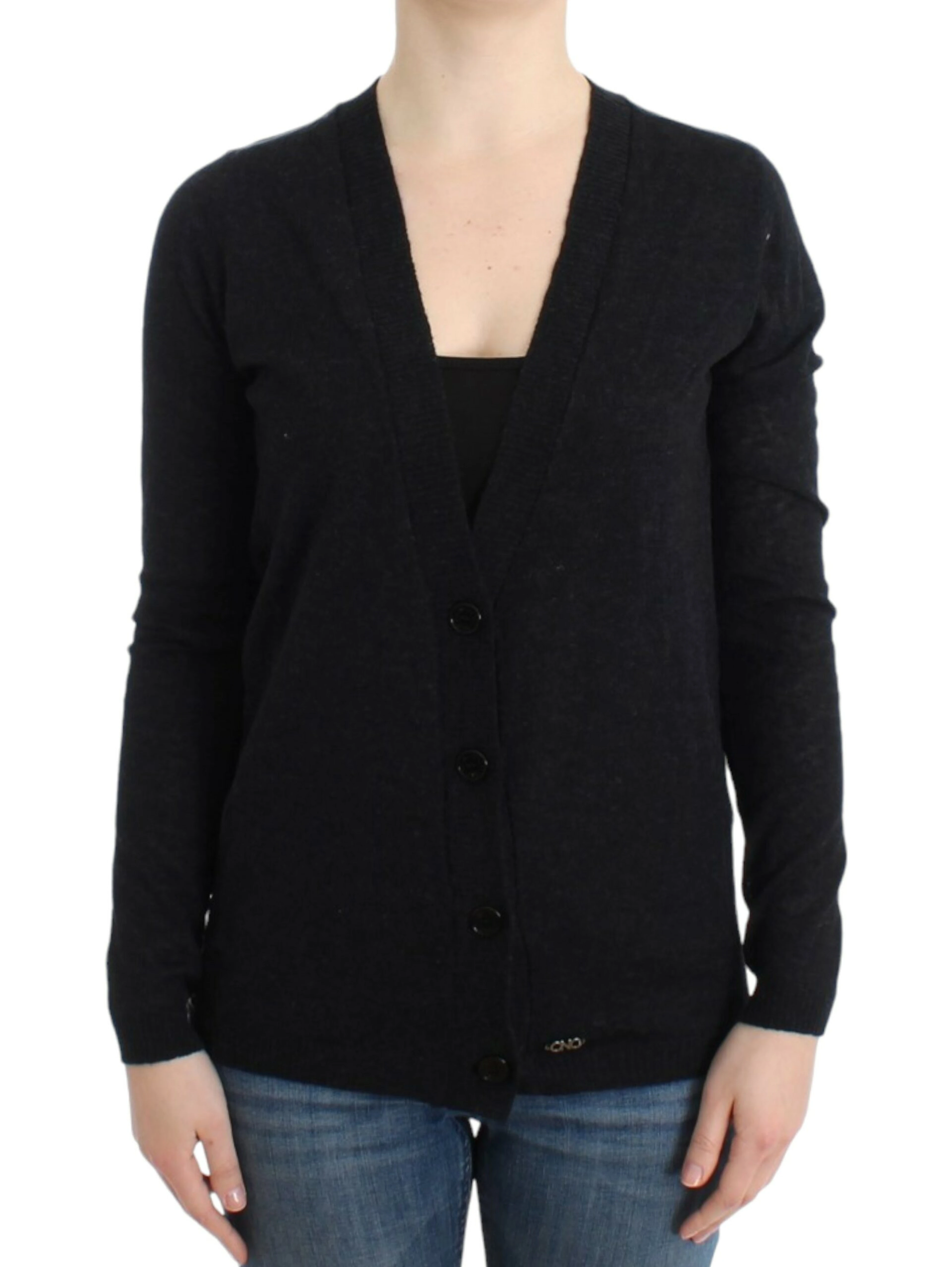 Gray wool alpaca cardigan