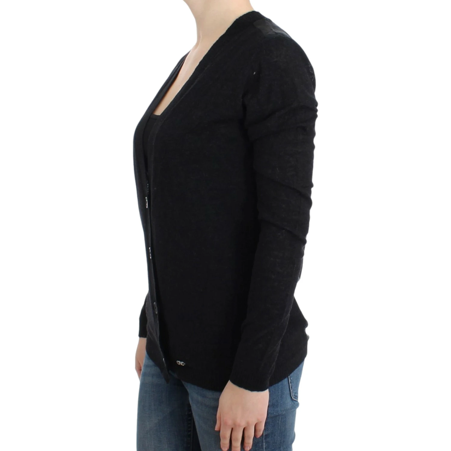 Gray wool alpaca cardigan
