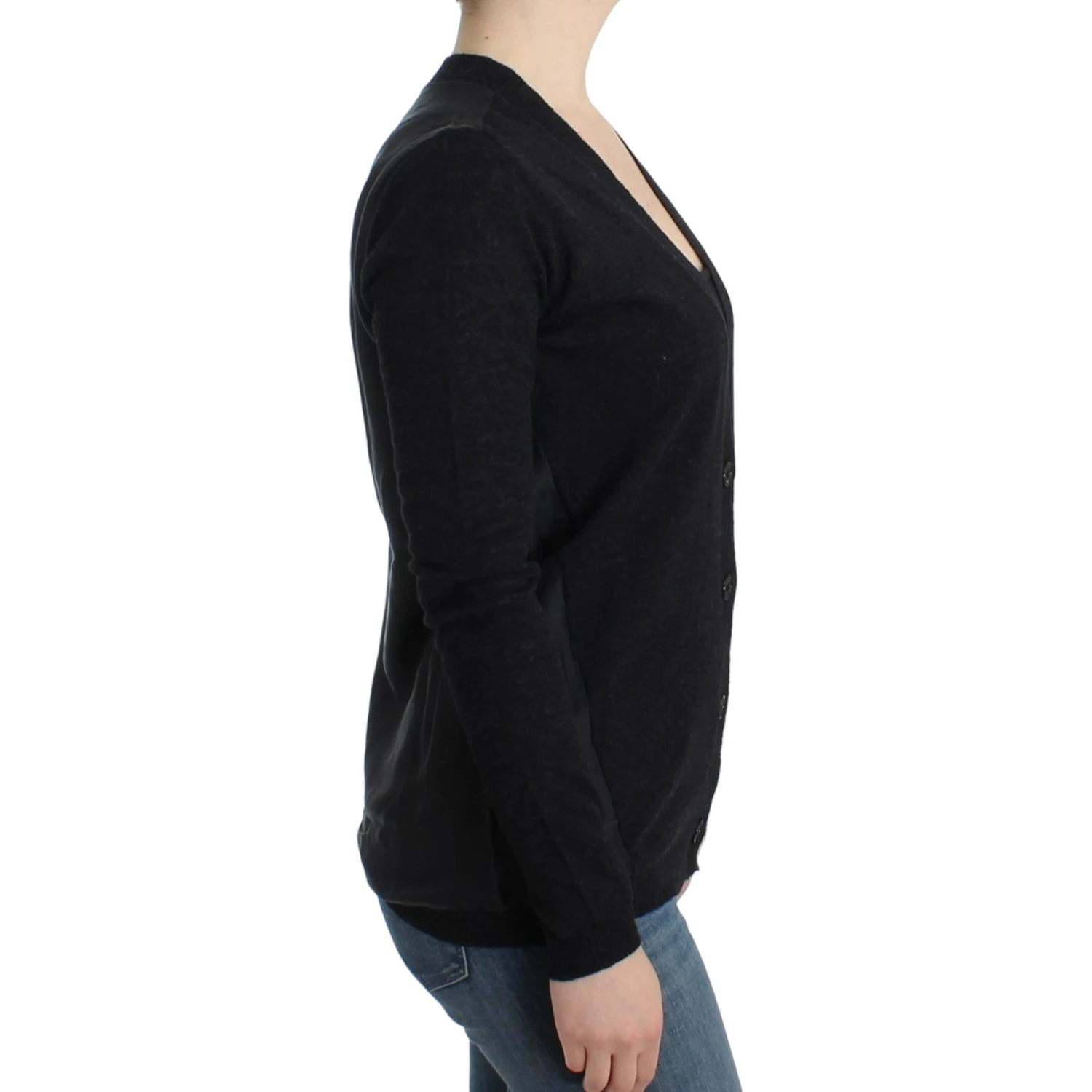Gray wool alpaca cardigan