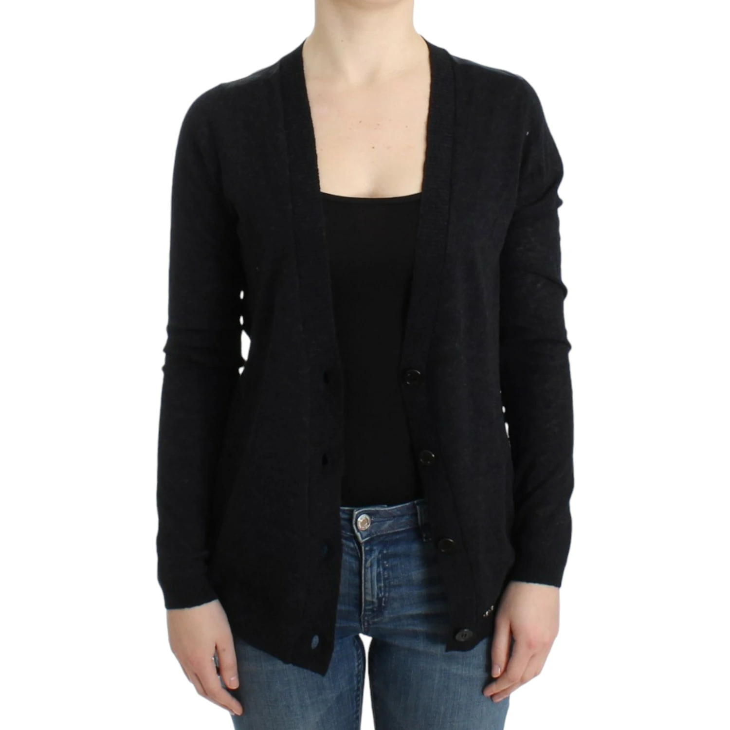Gray wool alpaca cardigan