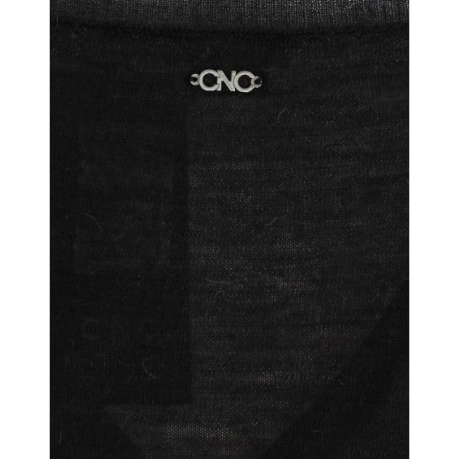 Black V-neck lightweight sweater