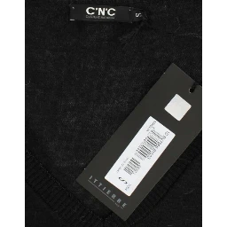 Black V-neck lightweight sweater