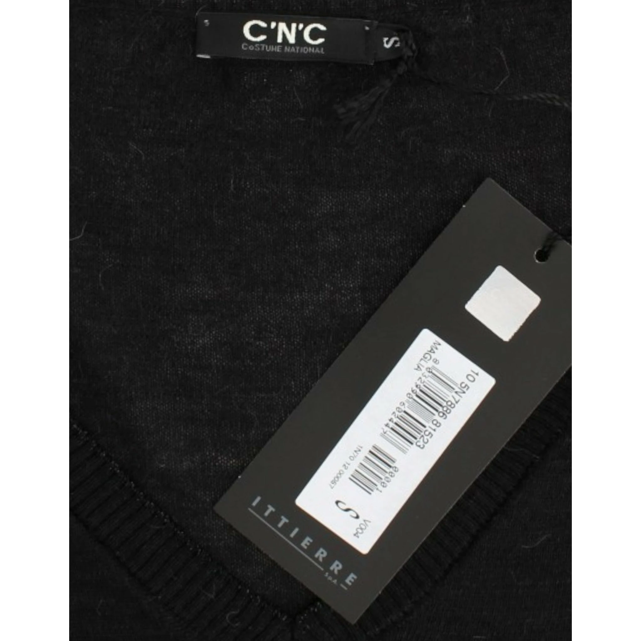 Black V-neck lightweight sweater