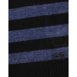 Striped V-neck Women's Sweater In Black