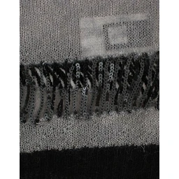 Chic Asymmetric Embellished Knit Sweater In Gray