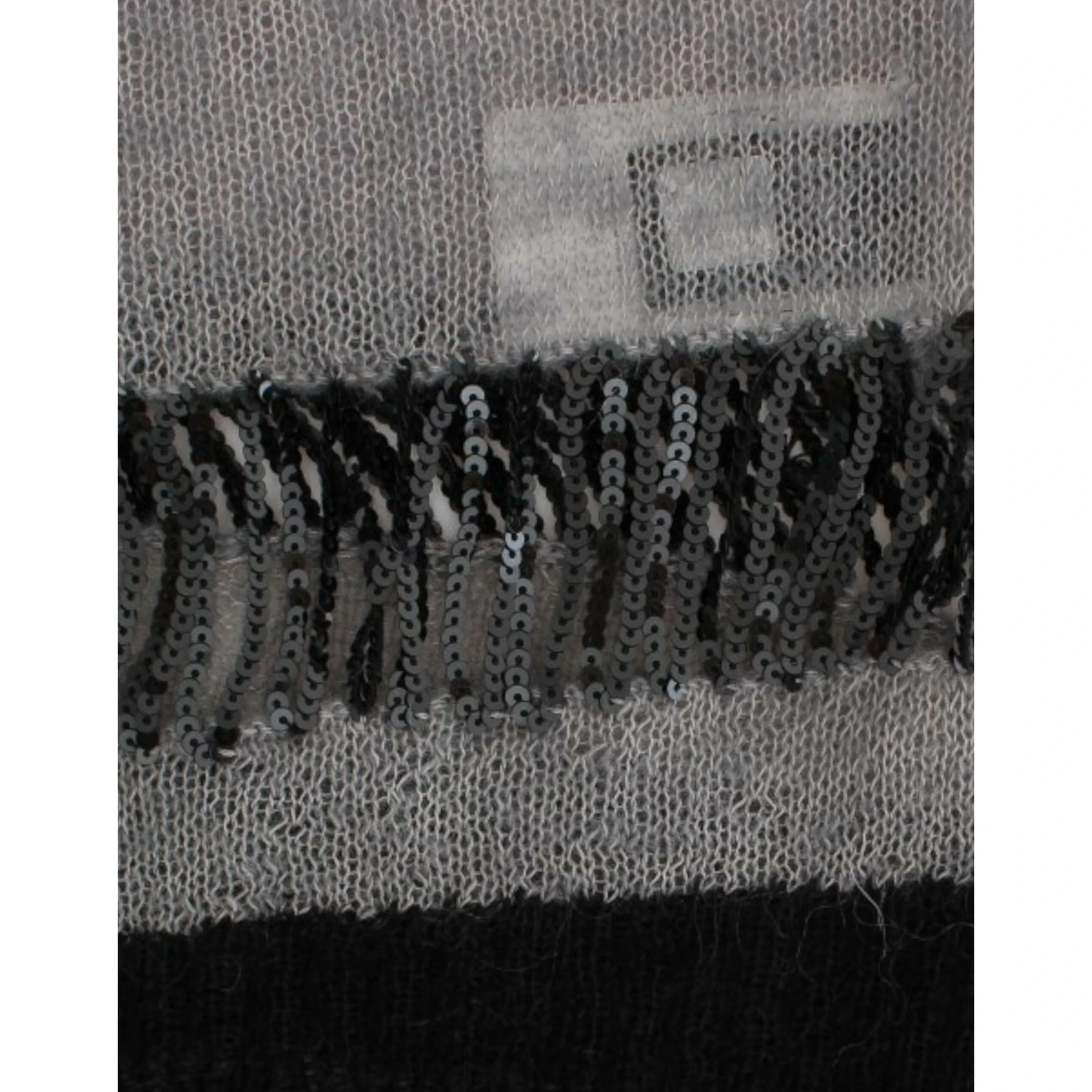 Chic Asymmetric Embellished Knit Sweater In Gray