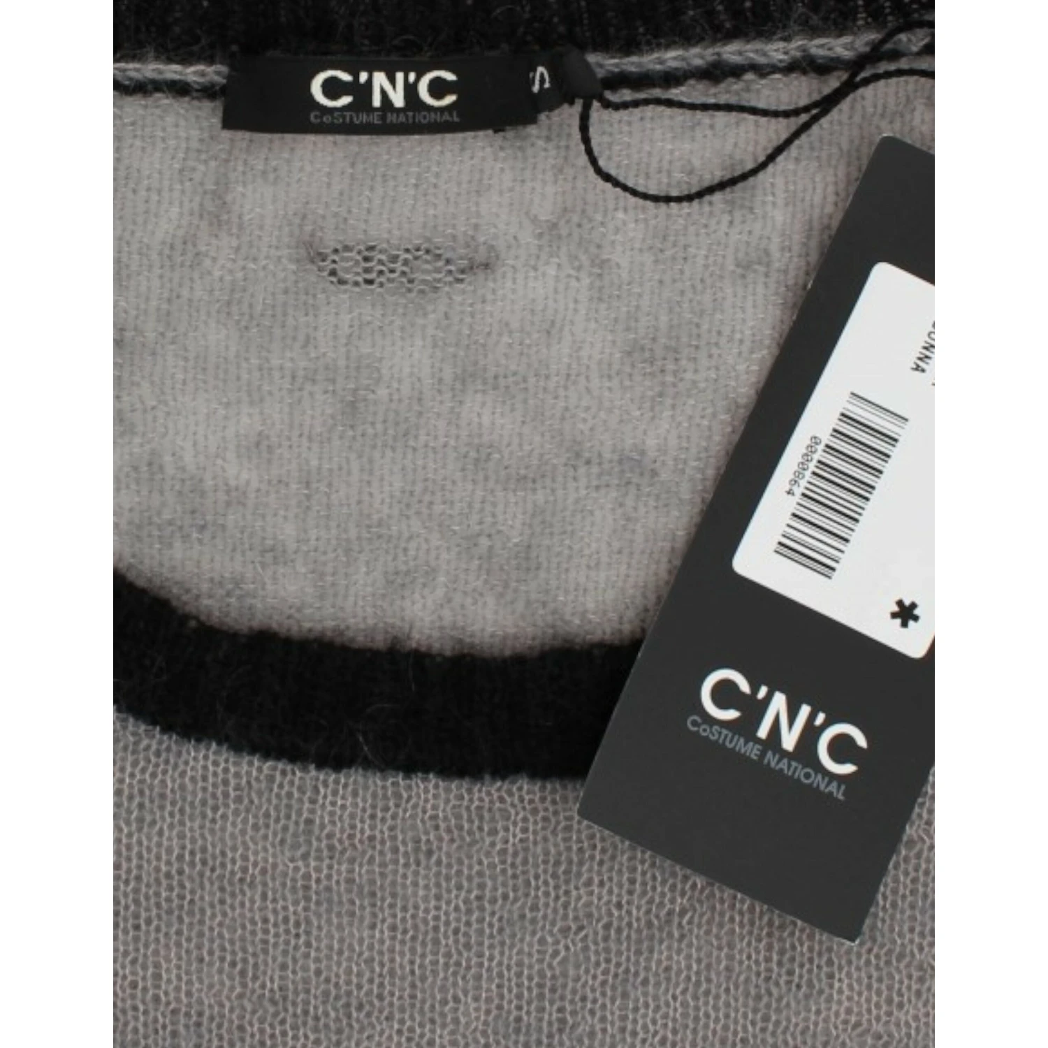 Chic Asymmetric Embellished Knit Sweater In Gray
