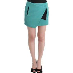 Blue wrap mini skirt
