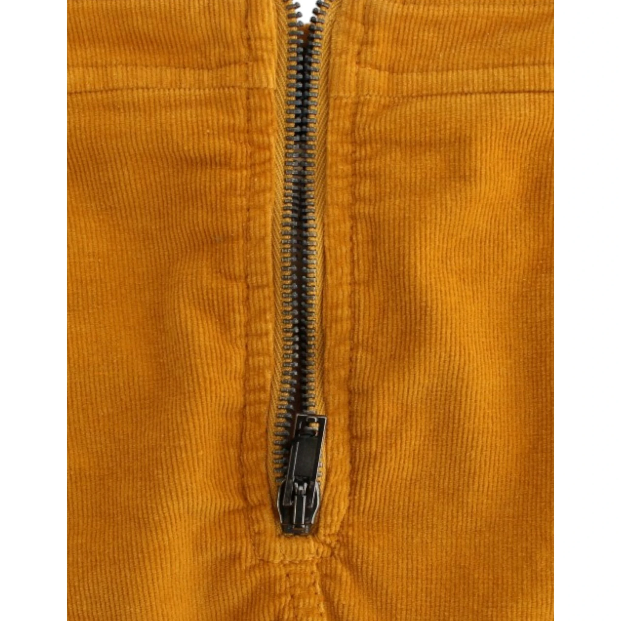 Yellow corduroy mini skirt