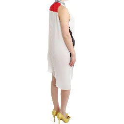 Asymmetric Hem Button-up Shirt Dress In White