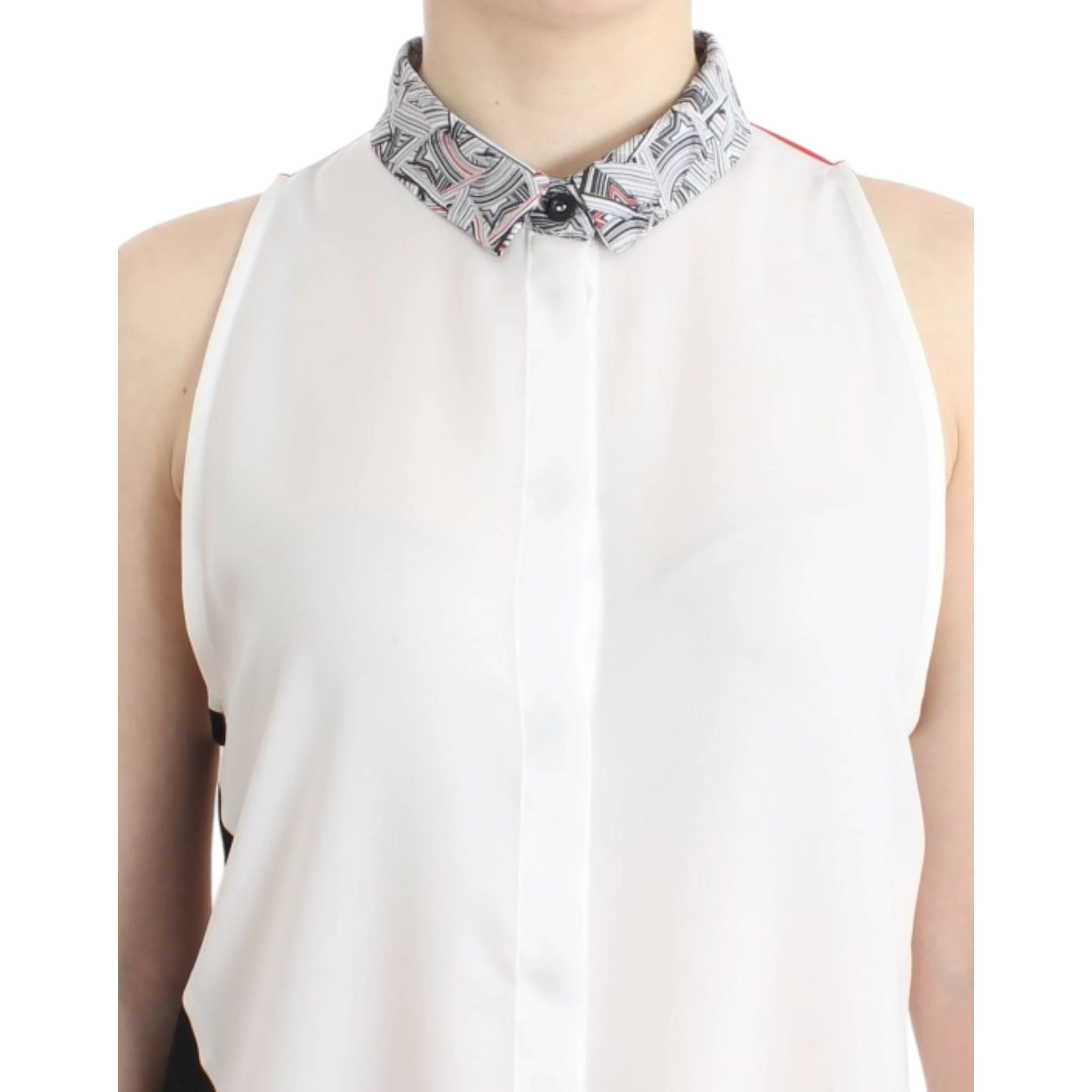 Asymmetric Hem Button-up Shirt Dress In White