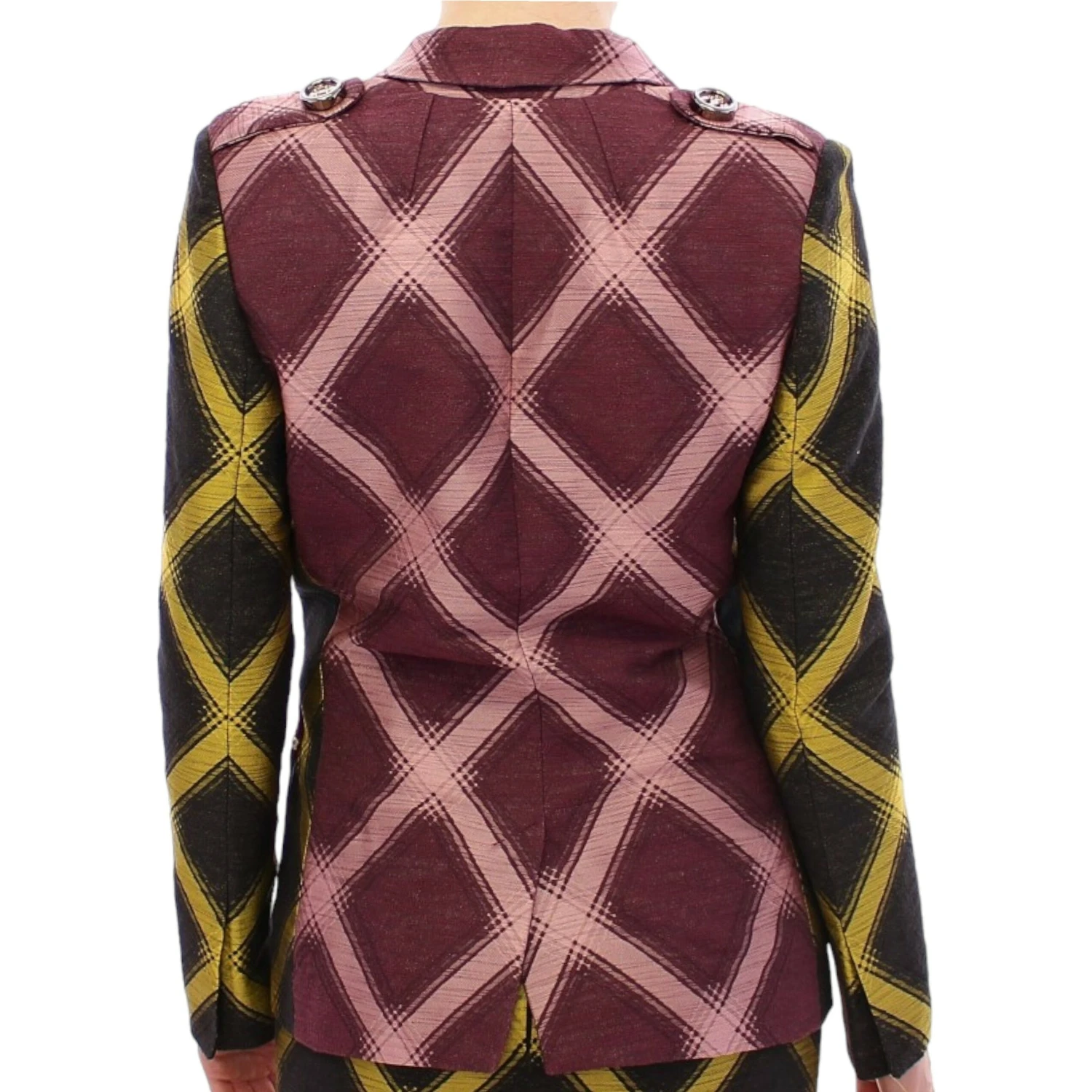 Purple checkered blazer jacket