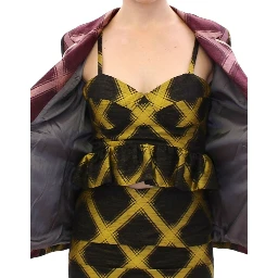 Purple checkered blazer jacket