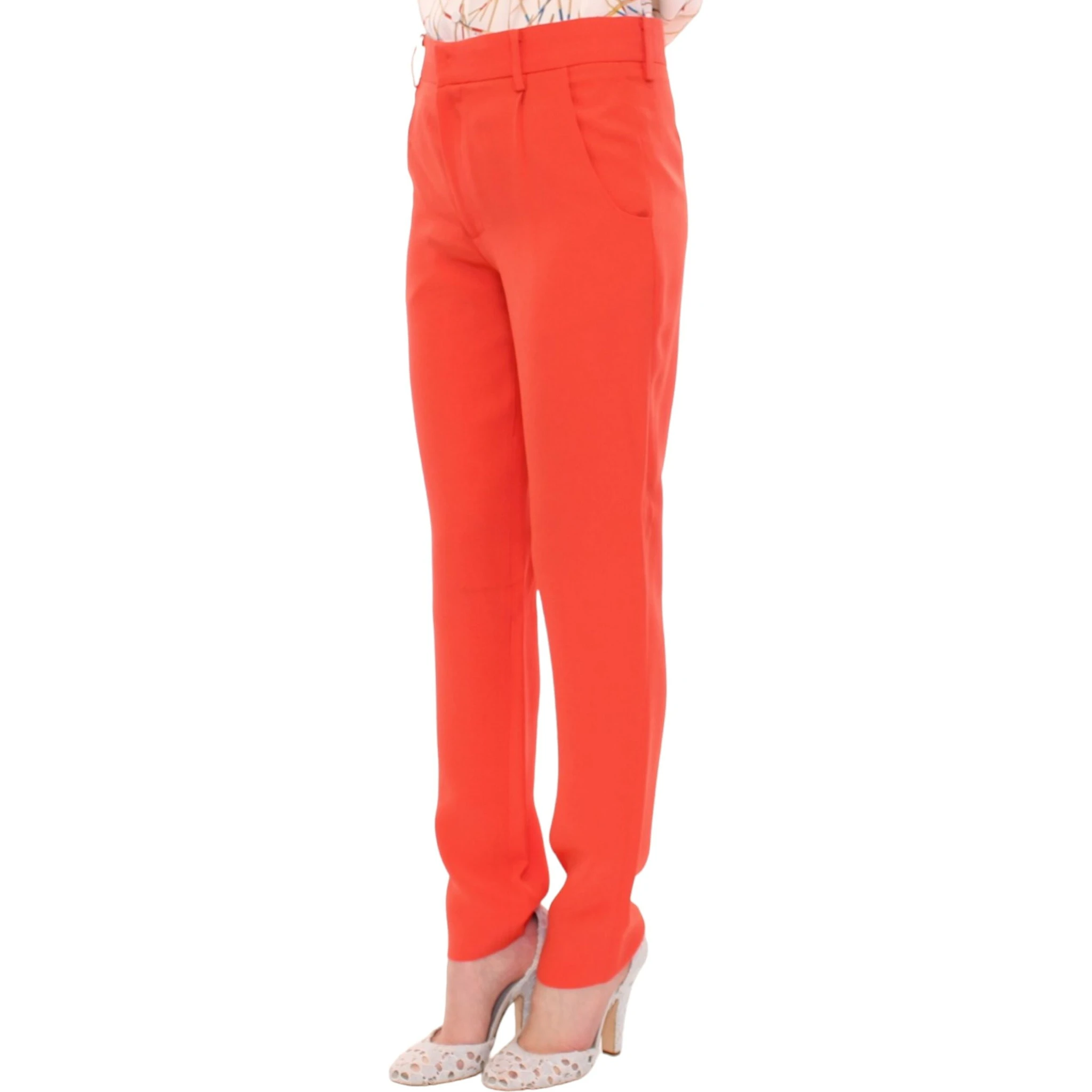 Orange boyfriend stretch pants