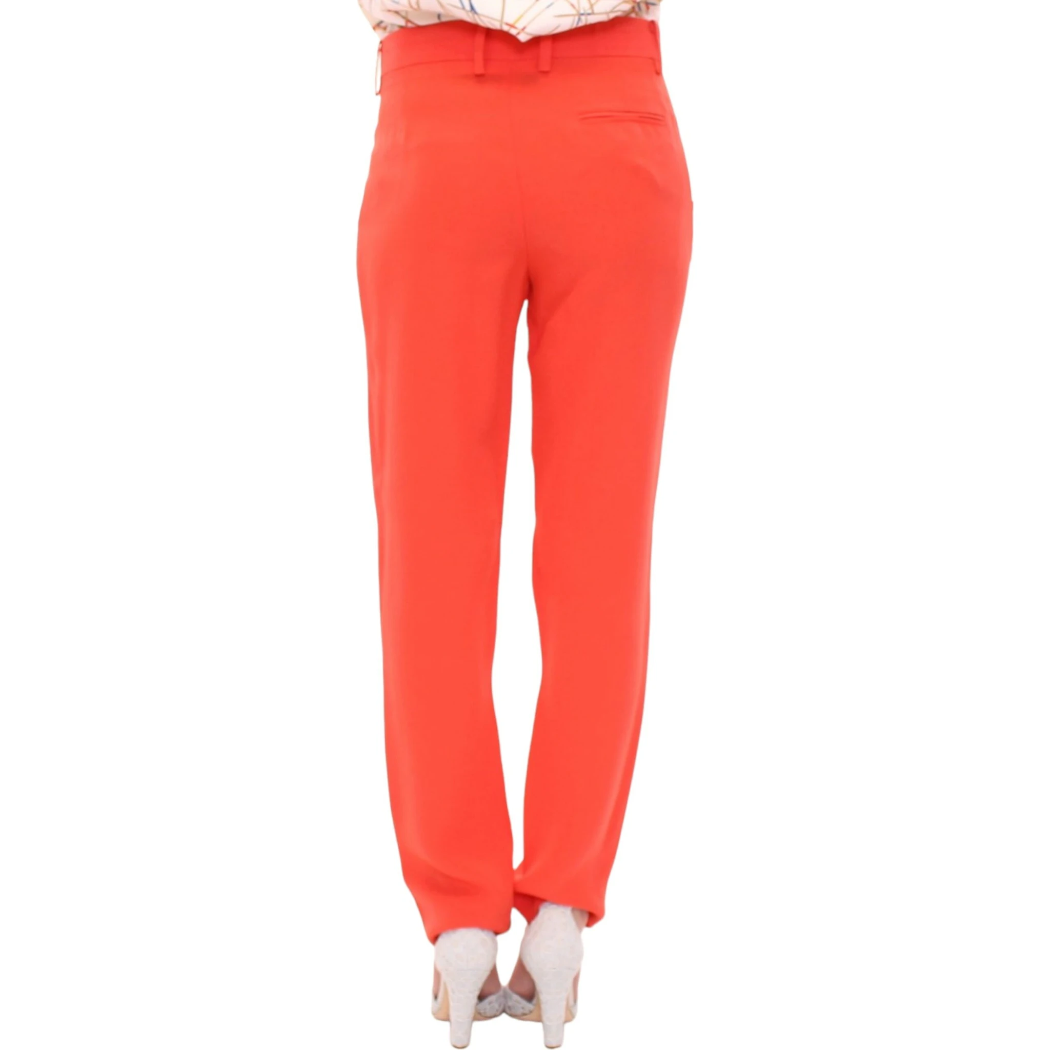 Orange boyfriend stretch pants