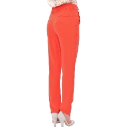 Orange boyfriend stretch pants