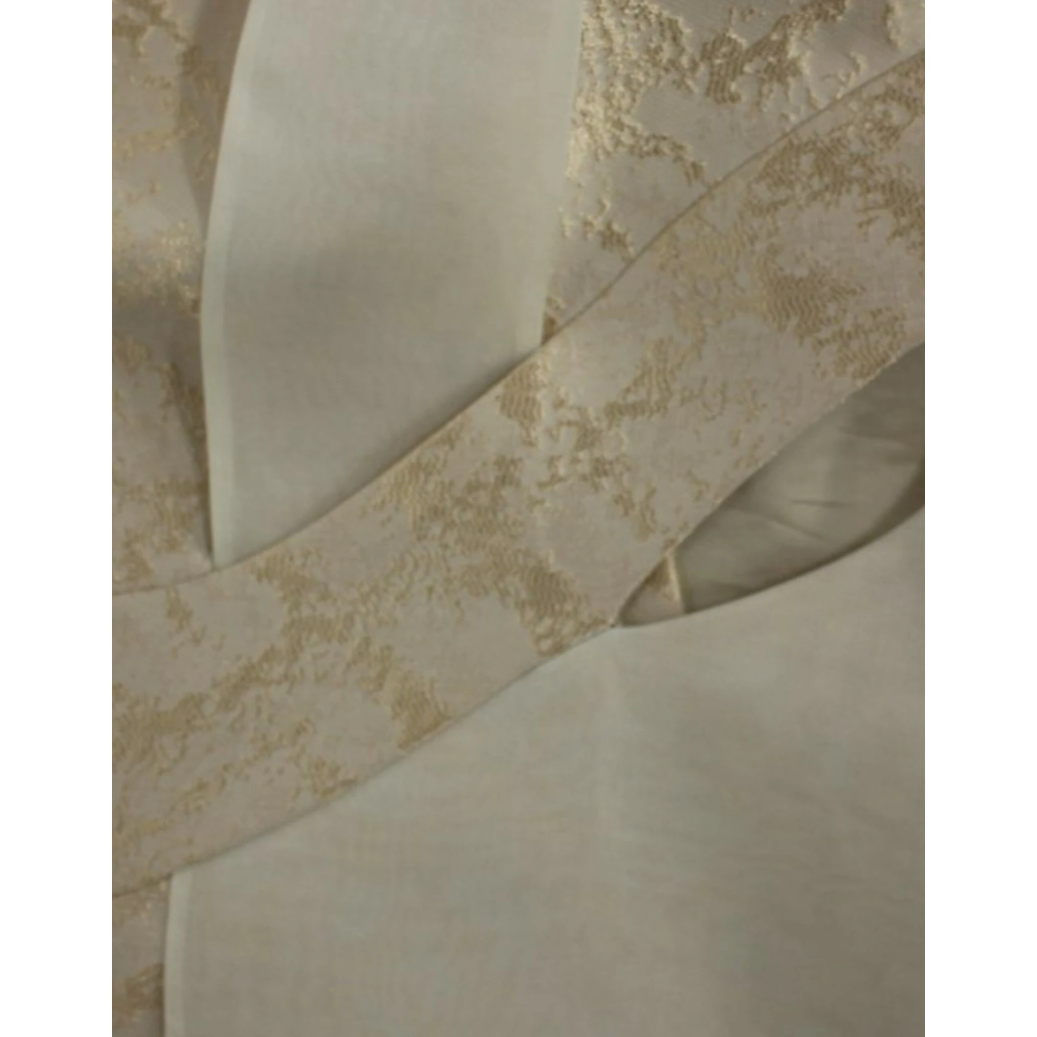 Beige brocade sleeveless jacket vest