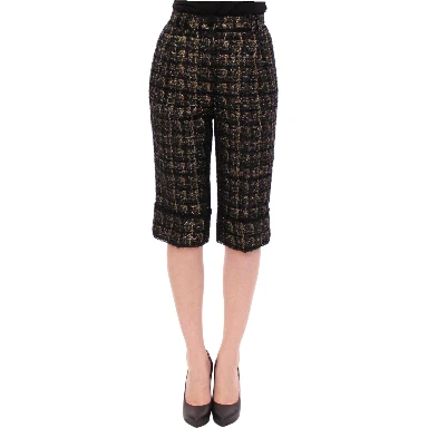 Black fabric shorts pants