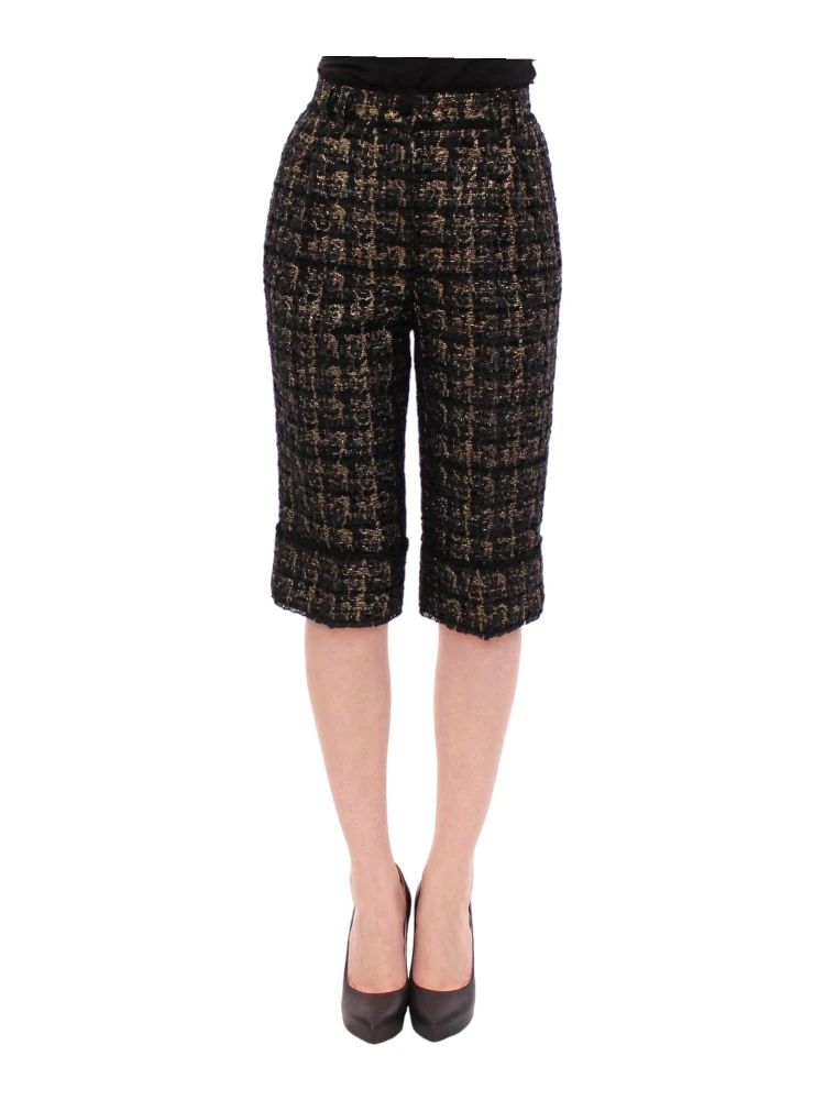 Black fabric shorts pants