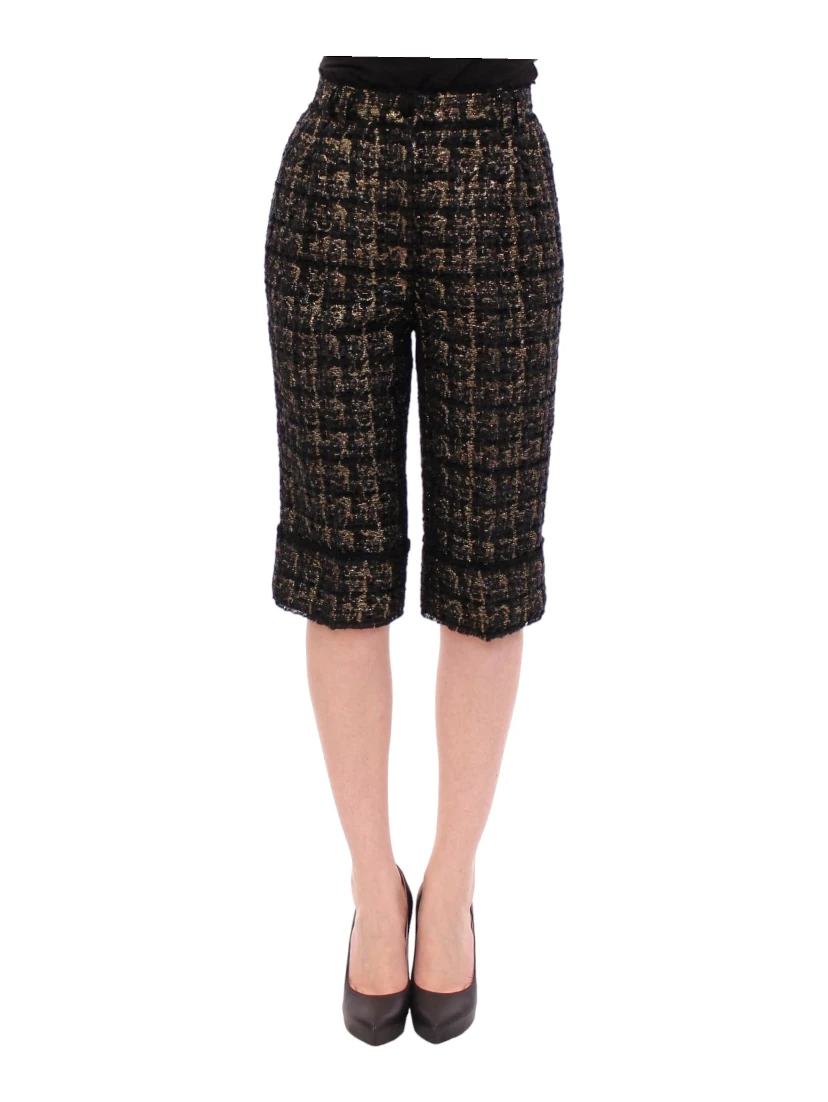 Black fabric shorts pants