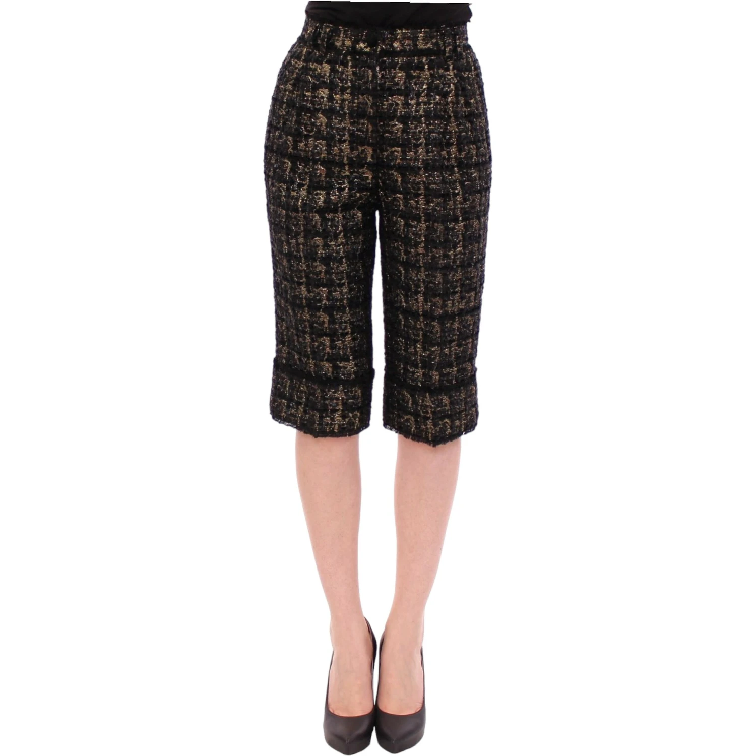 Black fabric shorts pants