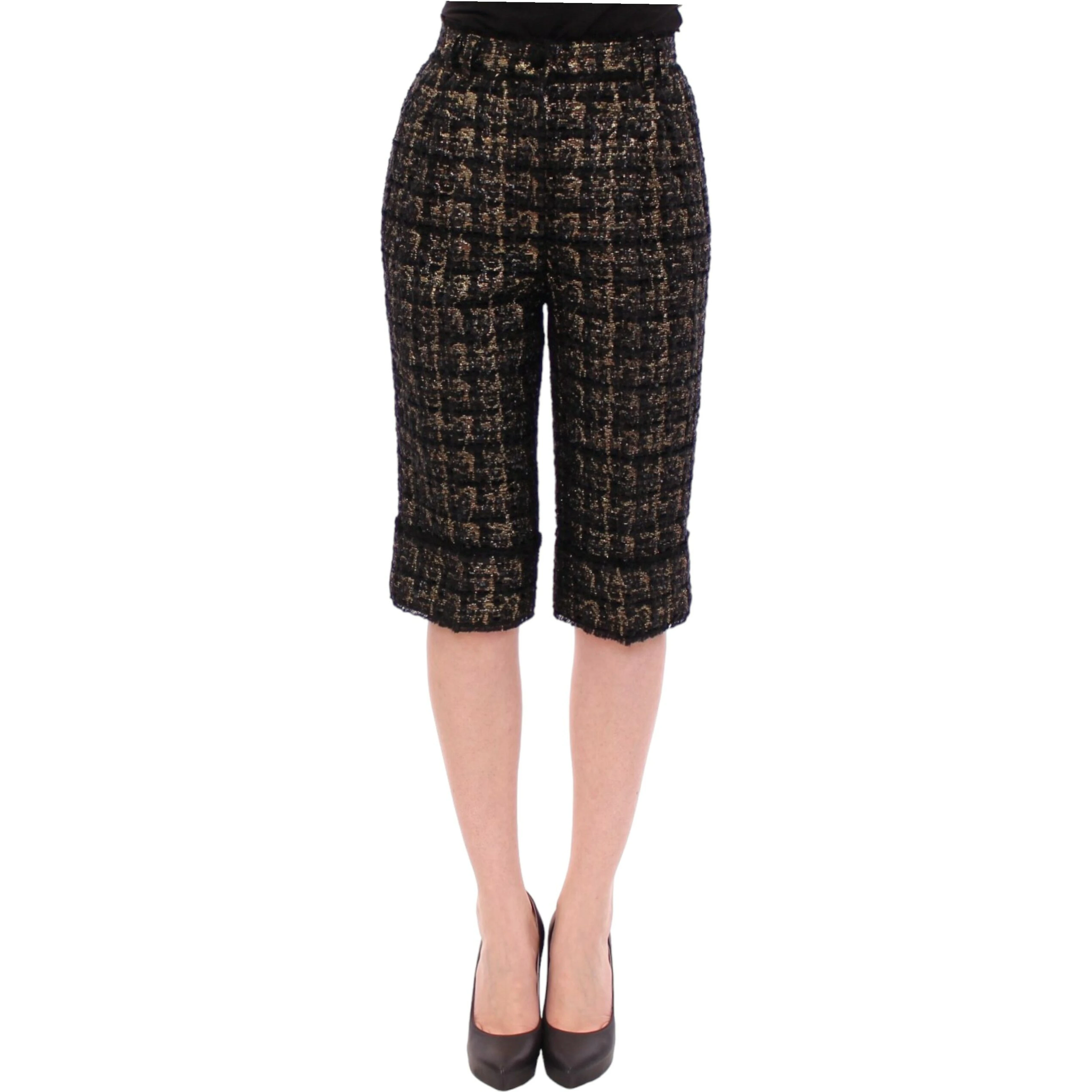 Black fabric shorts pants