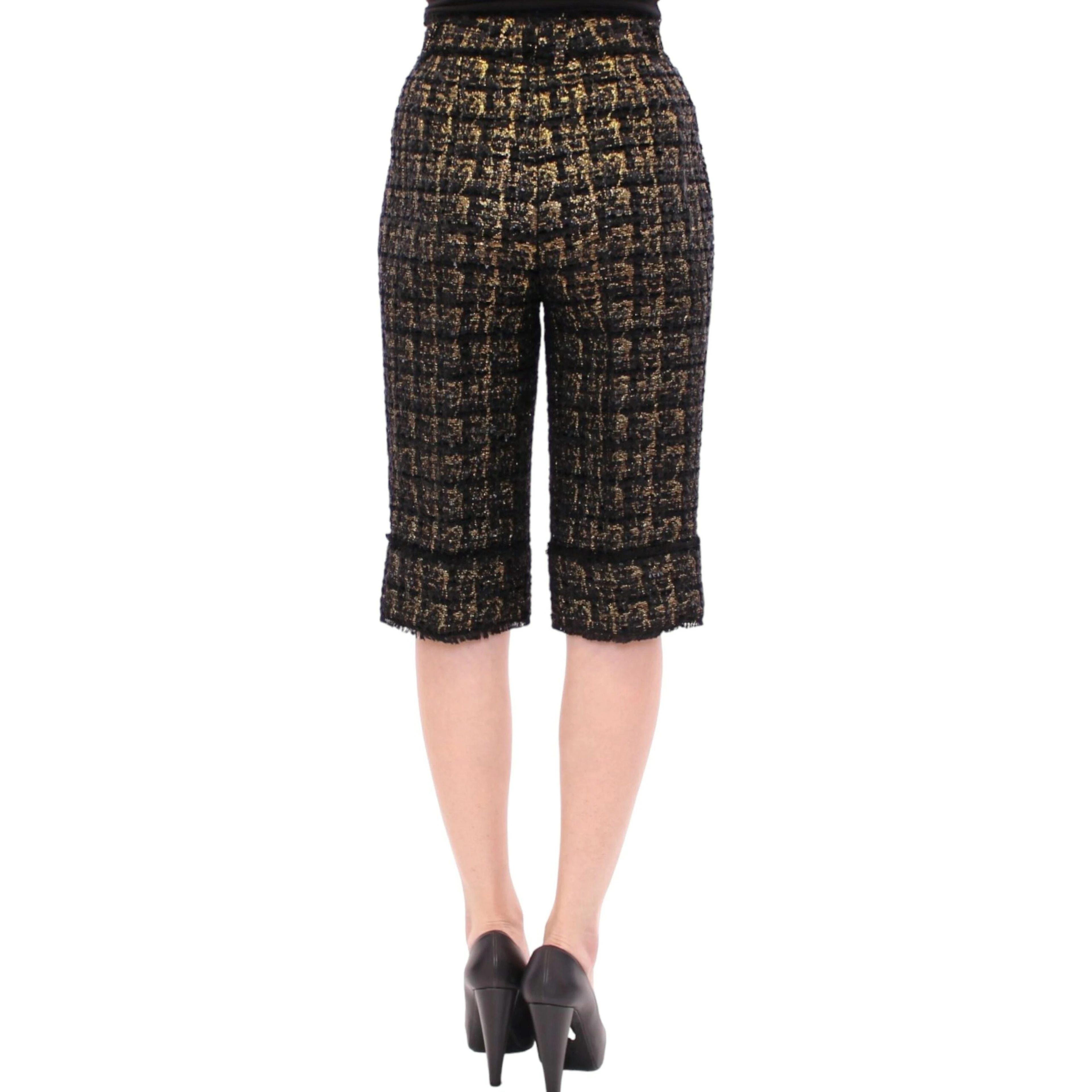 Black fabric shorts pants