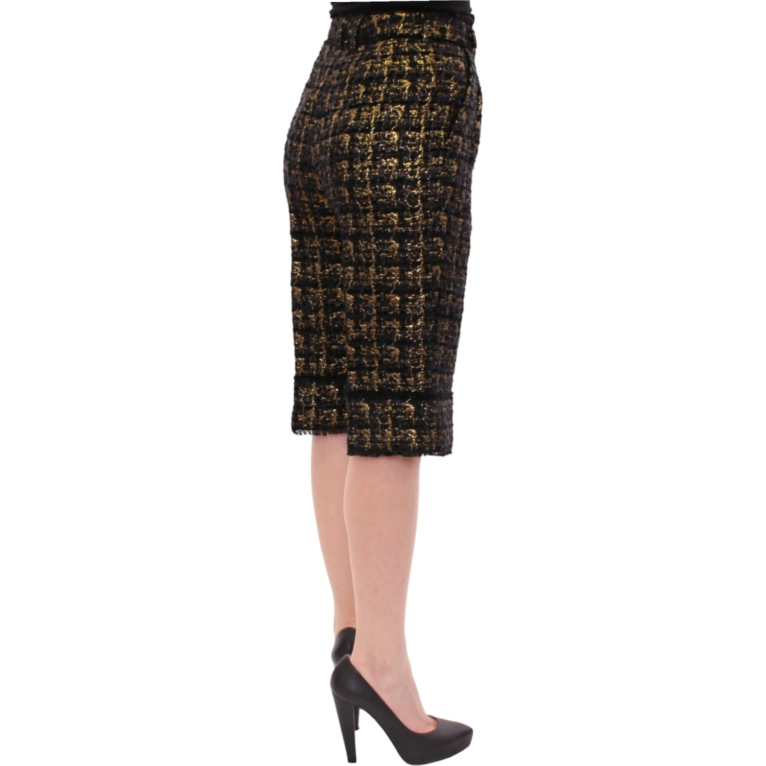 Black fabric shorts pants