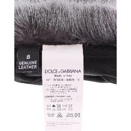 Gray Mink Fur Lambskin Suede Leather Gloves