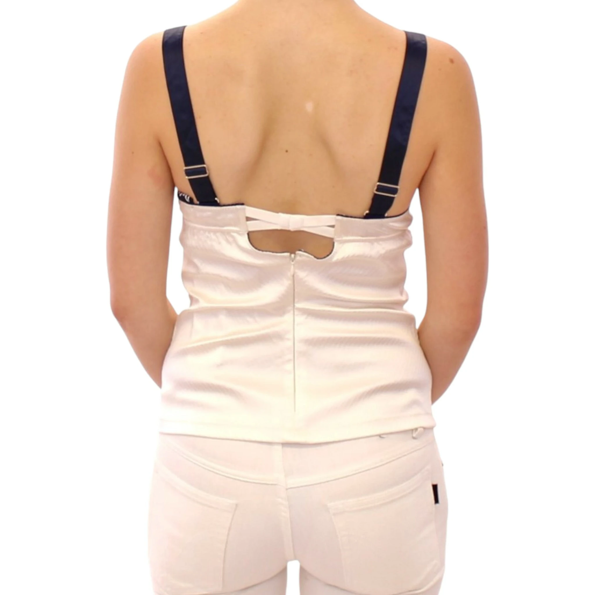 White Sailor Motive Tank Top