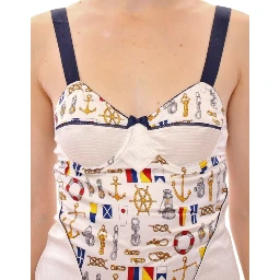 White Sailor Motive Tank Top