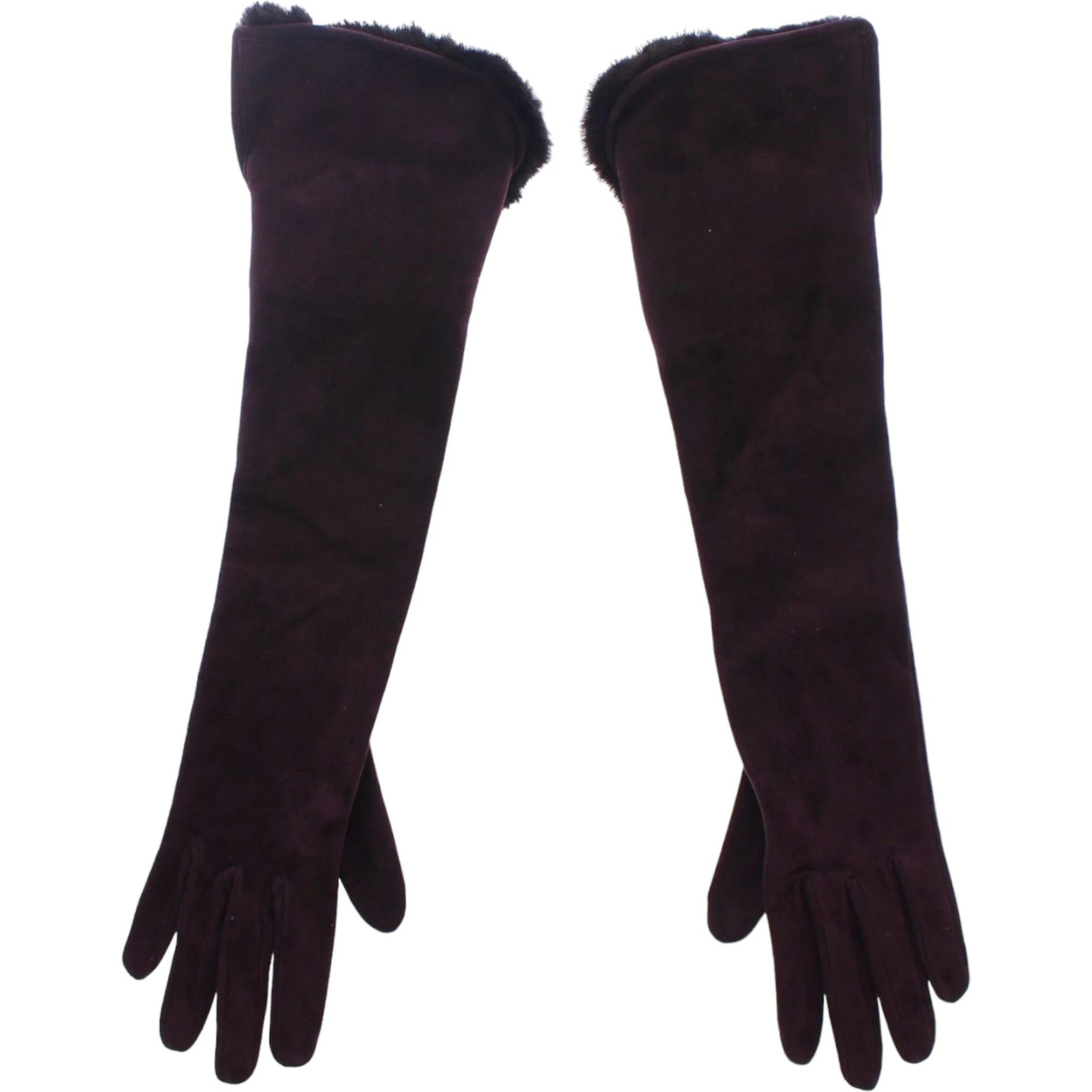 Purple Mink Fur Goatskin Suede Leather Gloves