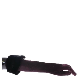 Purple Mink Fur Goatskin Suede Leather Gloves