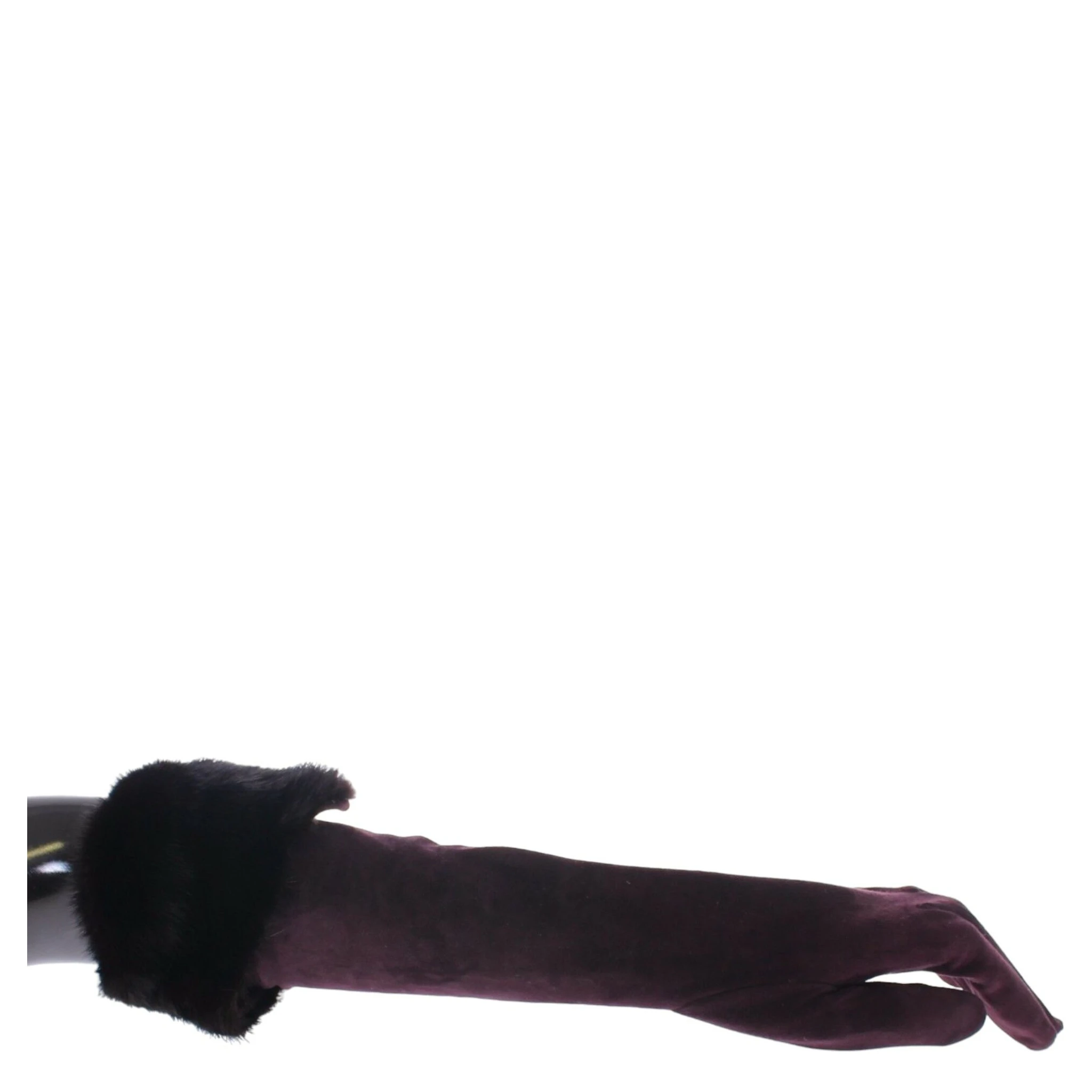 Purple Mink Fur Goatskin Suede Leather Gloves